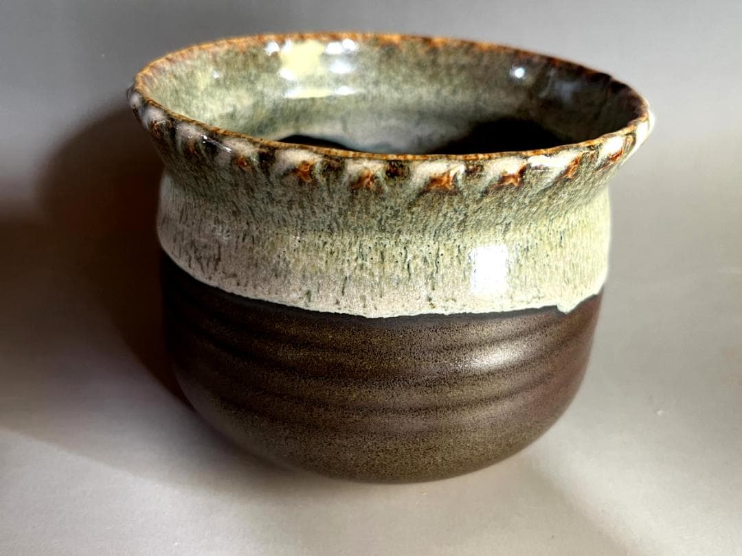 建水■高取釉建水 森岡嘉祥 作家物 共箱 お茶道具 古美術 時代物 骨董品■