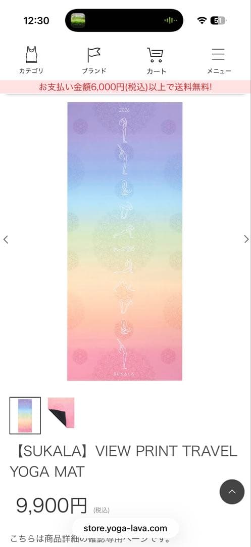 未開封SUKALA VIEW PRINT TRAVELYOGA MATヨガマット