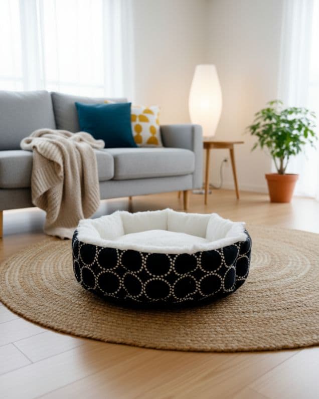 ❤Sサイズ❤dop タンバリン⚮̈ ペットベッド ■インディゴ✕ホワイト■