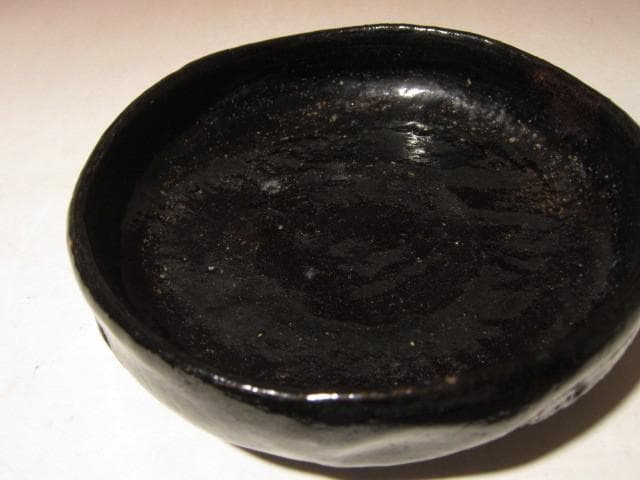 ☆楽十三代惺入　黒茶碗【清香】☆表千家十三代即中斎花押☆u515