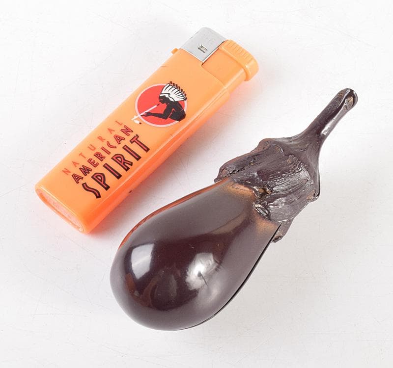 茶道具　二代　中川正斉作　乾漆　茄子香合　共箱　V　R4911