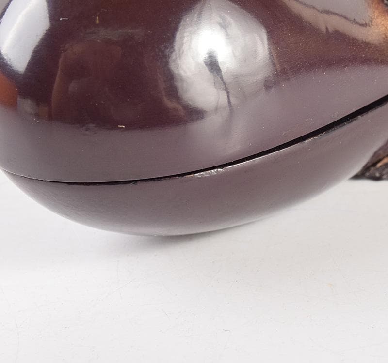 茶道具　二代　中川正斉作　乾漆　茄子香合　共箱　V　R4911