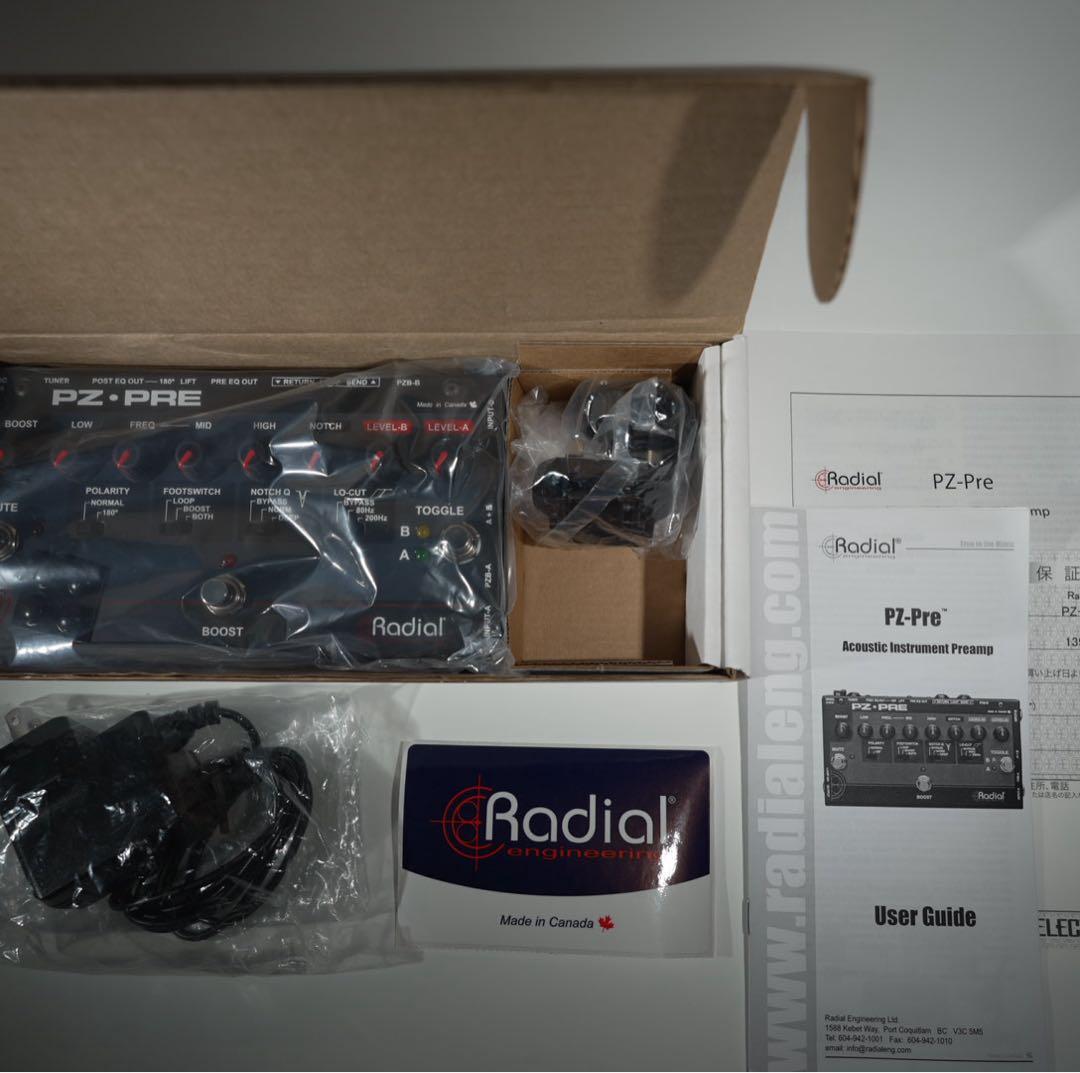 Radial PZ-Preアコースティック用プリアンプ／DI（美品・付属品完備）