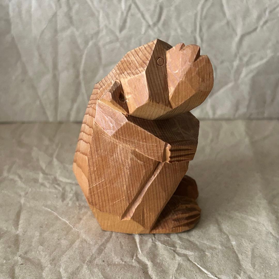 根本勲　根本土龍　木彫りの猿