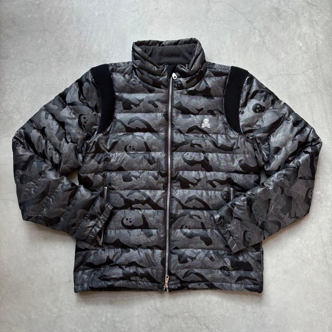【美品】MARK&LONA ダウンジャケット スカル 迷彩総柄 ゴルフウェア L