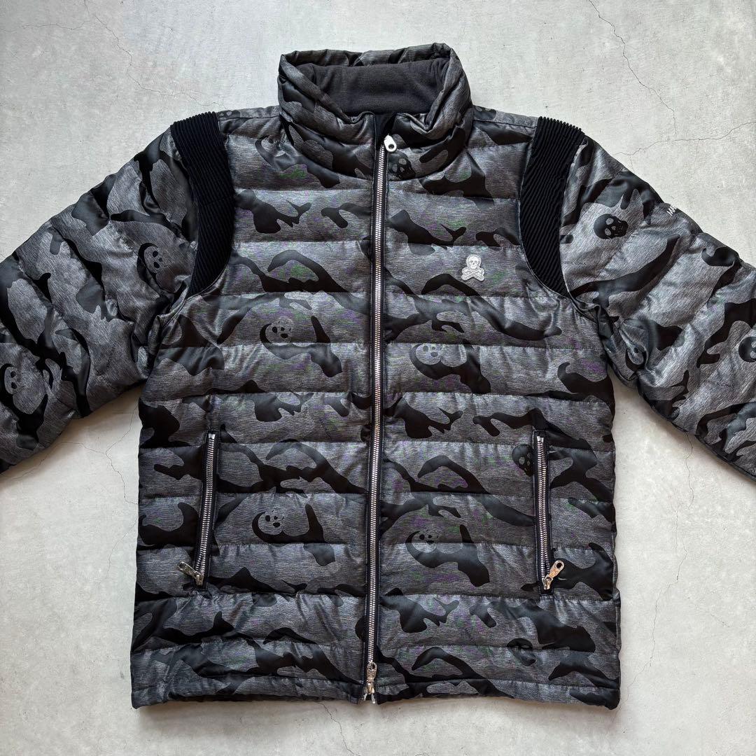 【美品】MARK&LONA ダウンジャケット スカル 迷彩総柄 ゴルフウェア L