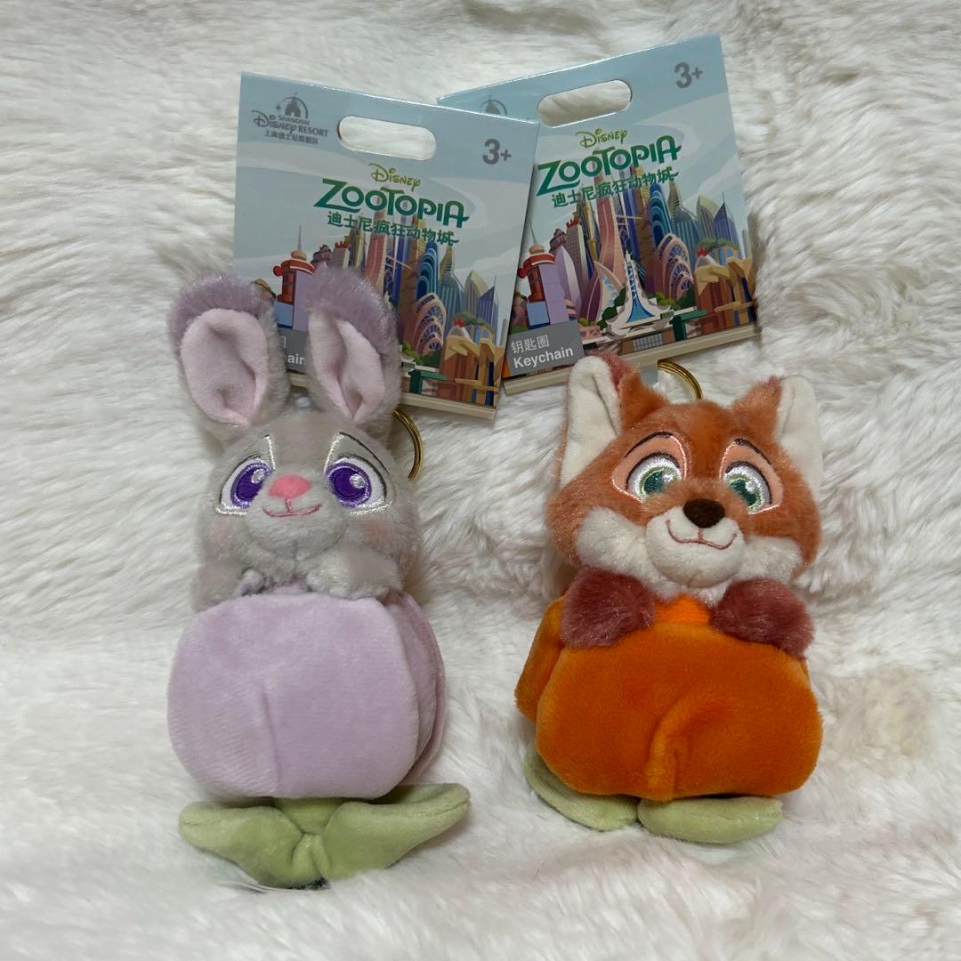 上海ディズニー　新商品　ズートピア　お花　ぬいぐるみ　キーホルダー　新品タグ付