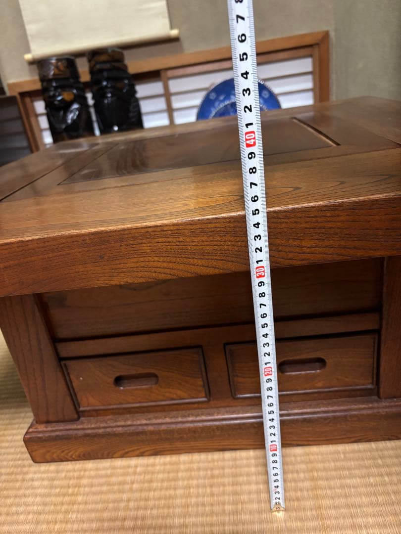 木製 四角形座卓 引き出し付き