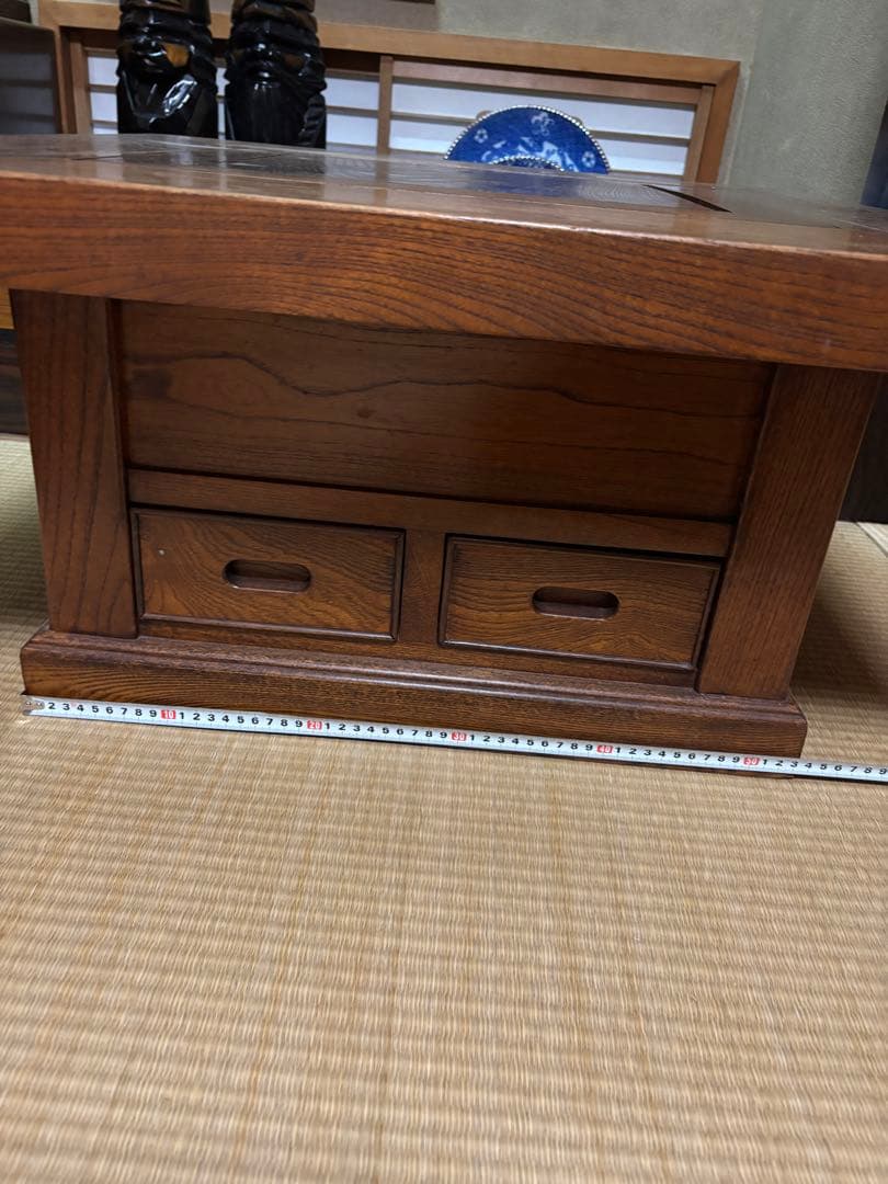 木製 四角形座卓 引き出し付き