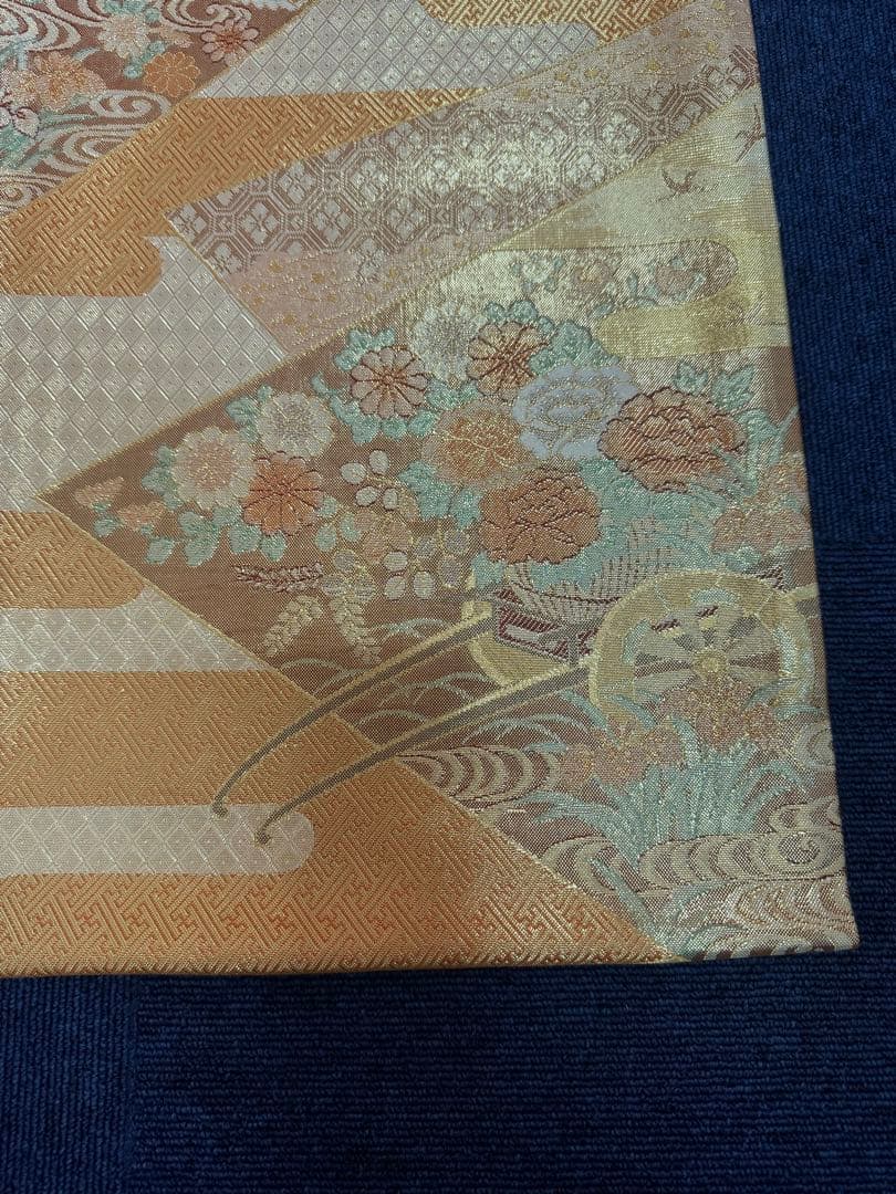 1931 袋帯 古代彫金紋  西陣織   金糸　高級上質上品　約440cm未使用