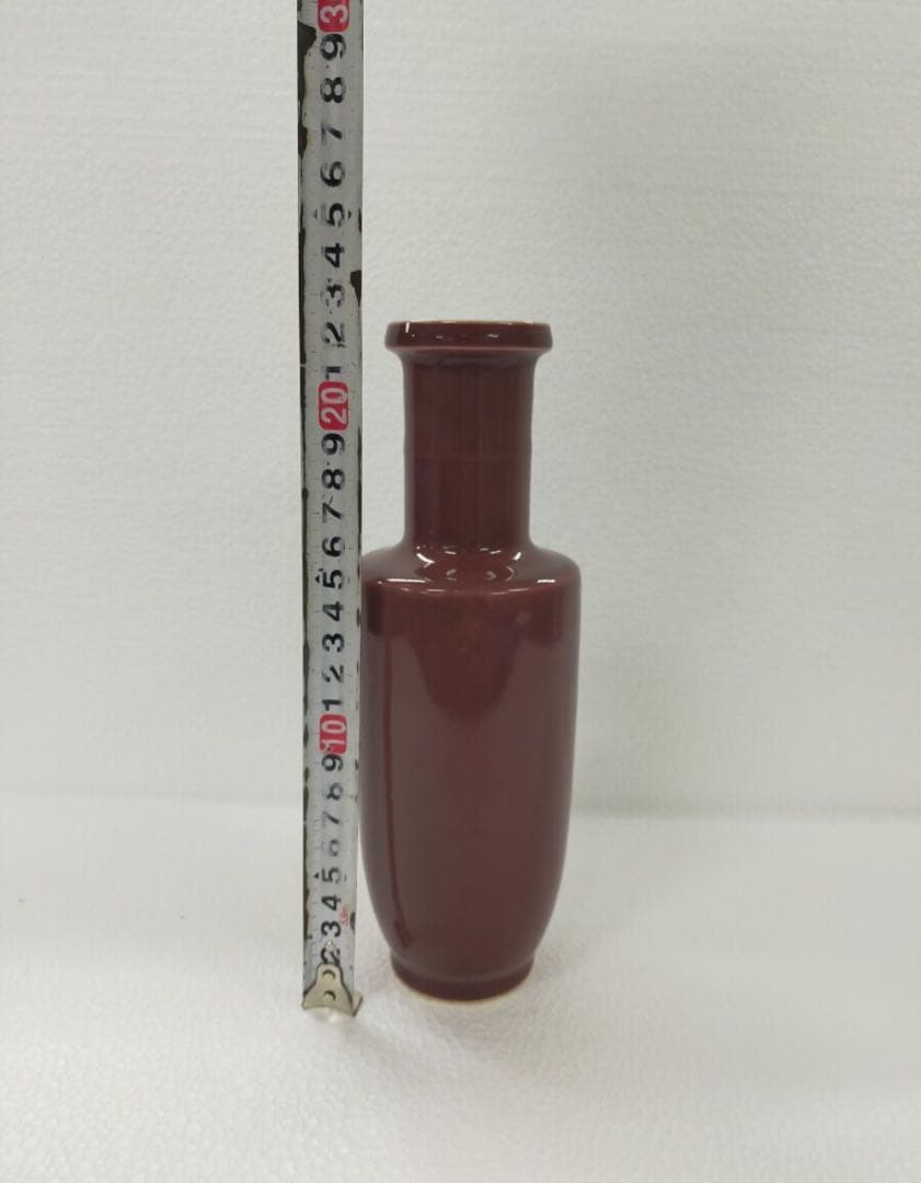 中国 陶器 花立 約20cm 赤陶器　大清雍正年製