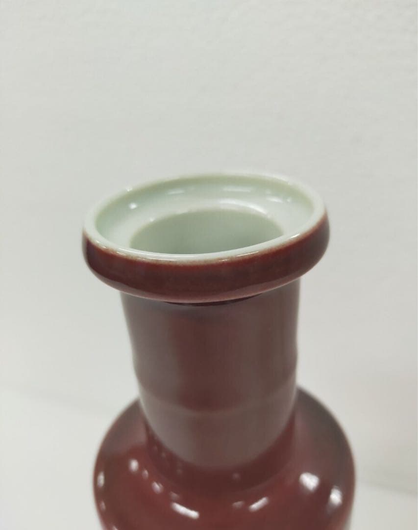 中国 陶器 花立 約20cm 赤陶器　大清雍正年製