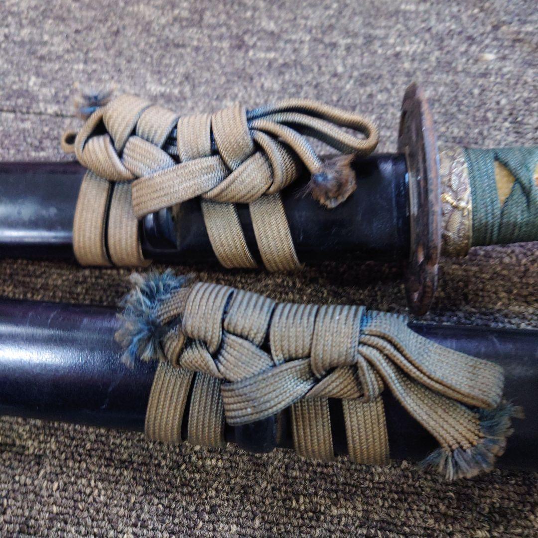 日本刀 鞘付き模造刀 大小2本セット 観賞用 柄グリーン