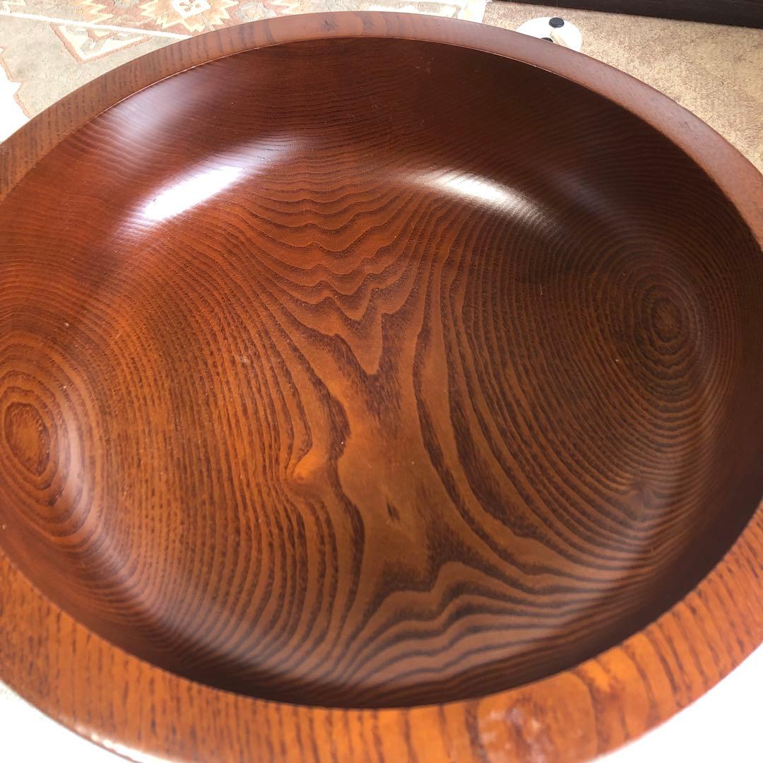 こね鉢　栗　くり抜き　天然木　そば打ち　口径約47㎝　大型　未使用品