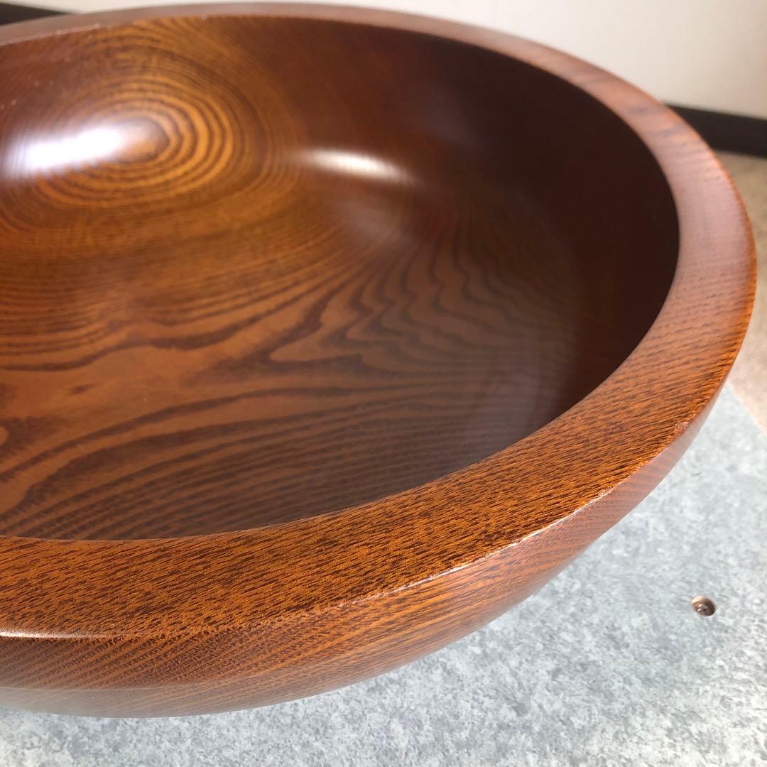 こね鉢　栗　くり抜き　天然木　そば打ち　口径約47㎝　大型　未使用品