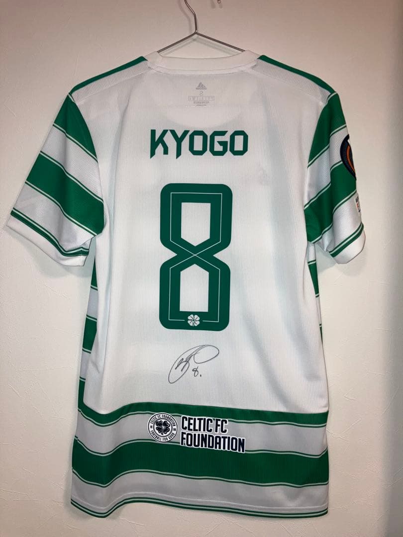 古橋亨梧　セルティック支給品　直筆サイン入りユニフォーム　日本代表スコットランド