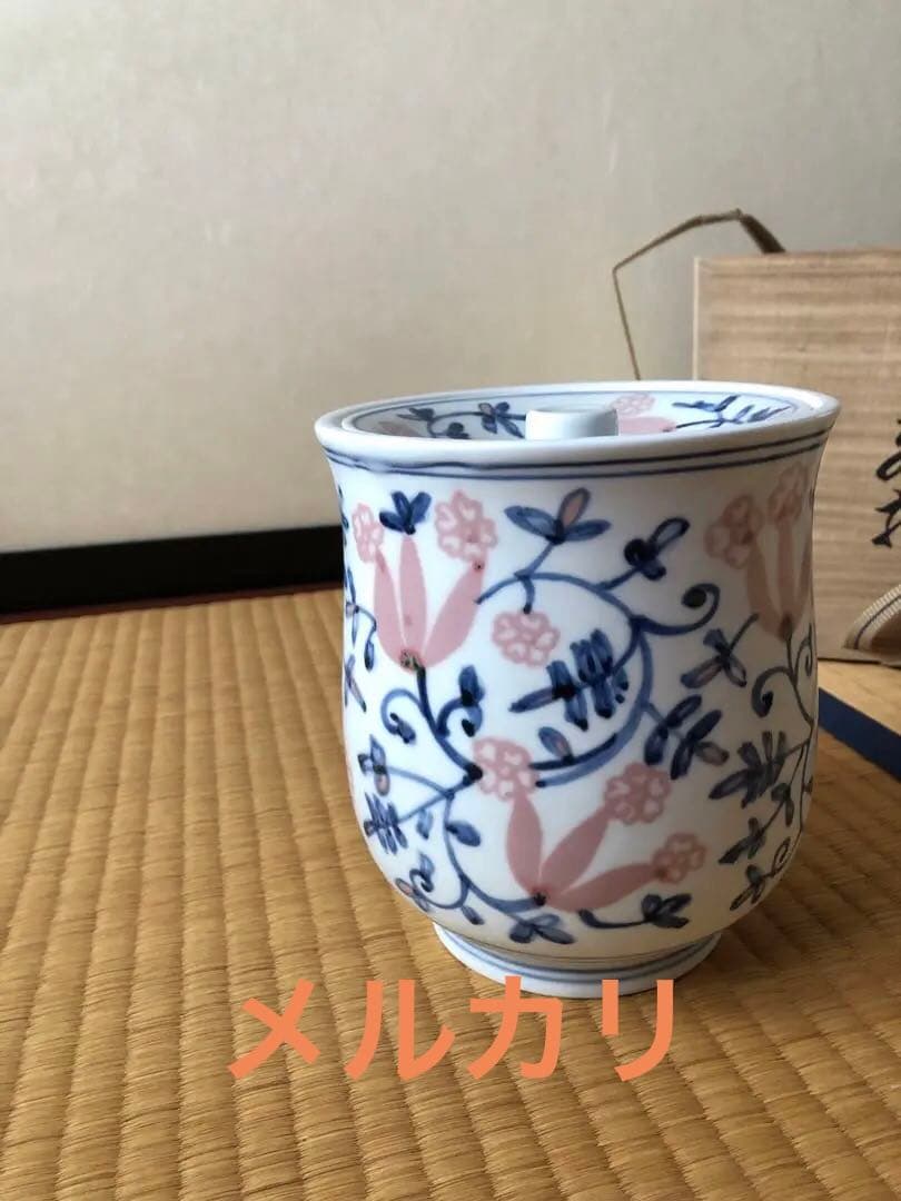 水指　青花釉裏紅　一位窯　田中一晃　氏作　共箱入