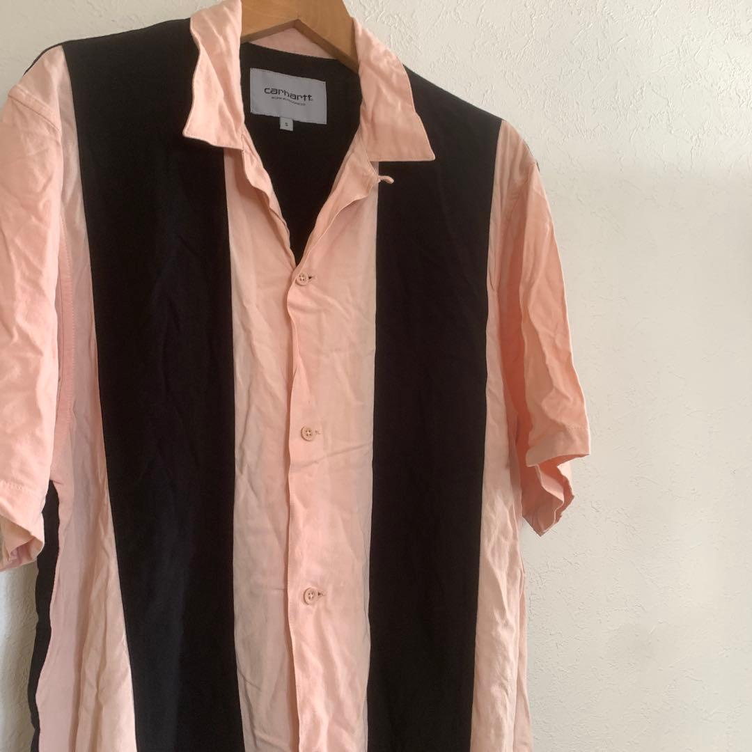 カーハート ボーリングシャツ ブラックピンク レーヨン carhartt WIP