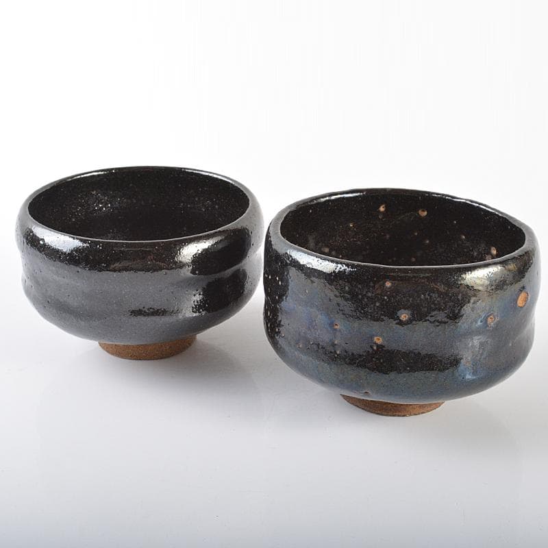 茶道具　楽吉左衛門　黒楽茶碗　2点まとめて　M　R6340