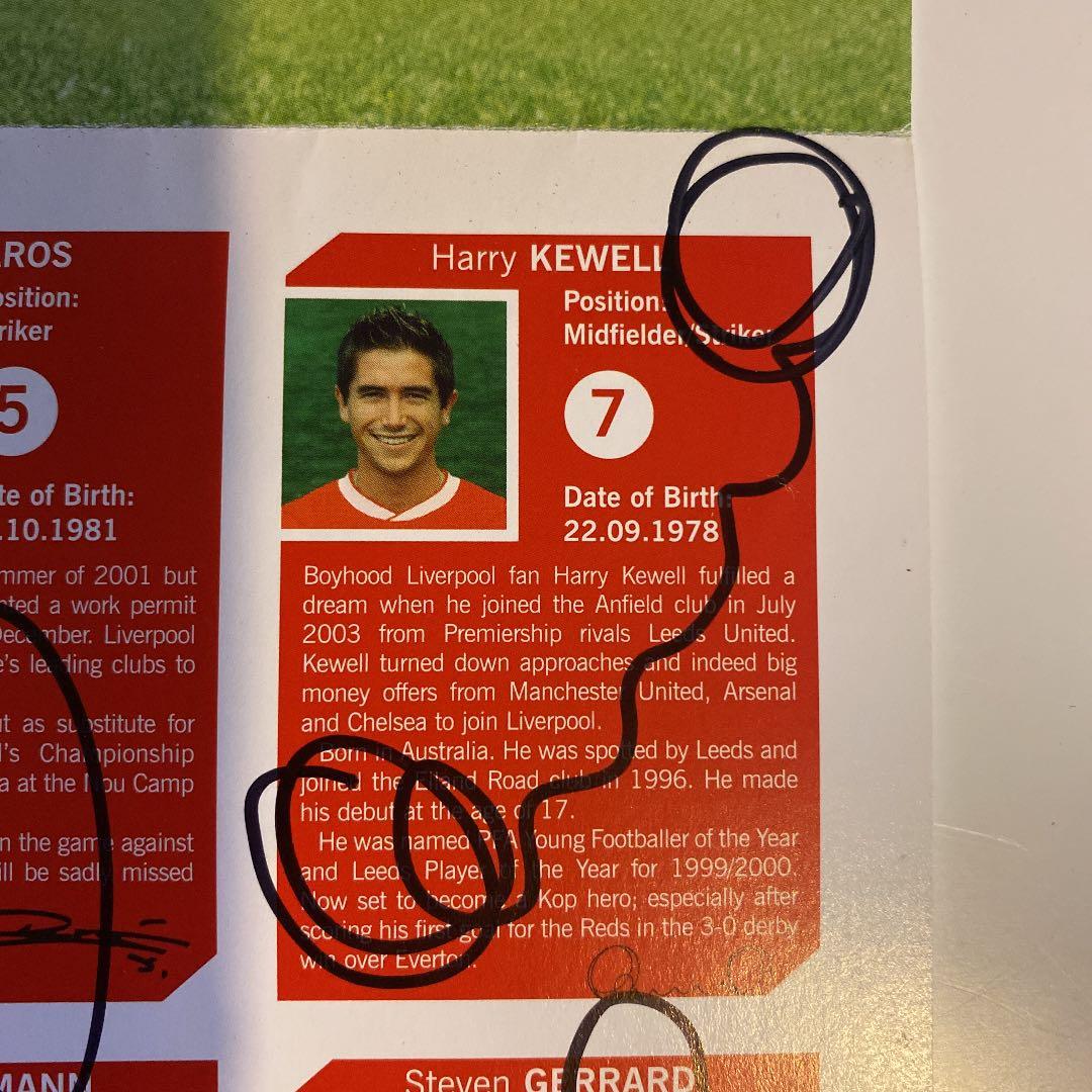 リヴァプール　2003-2004 直筆サイン入り ポスター　証明書付