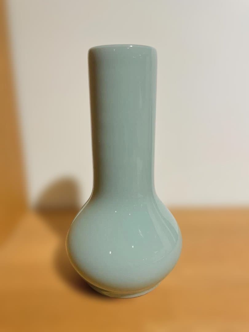 【諏訪蘇山】花入 陶器 青瓷