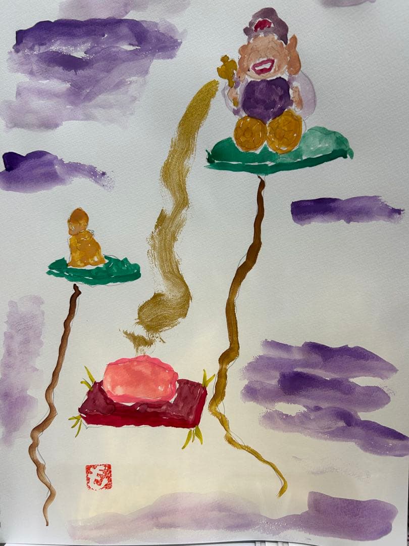 ファンタジー抽象水彩画