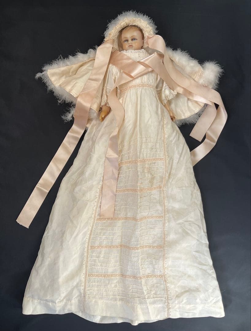 アンティーク英国製 希少ワックスドール 当時物ビスクドールレトロ人形ブロカント