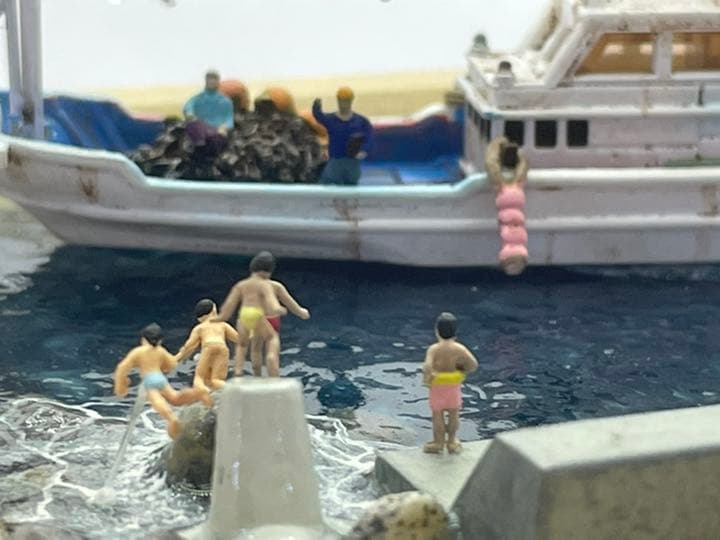 ある港の風景　レジン 漁港ジオラマ