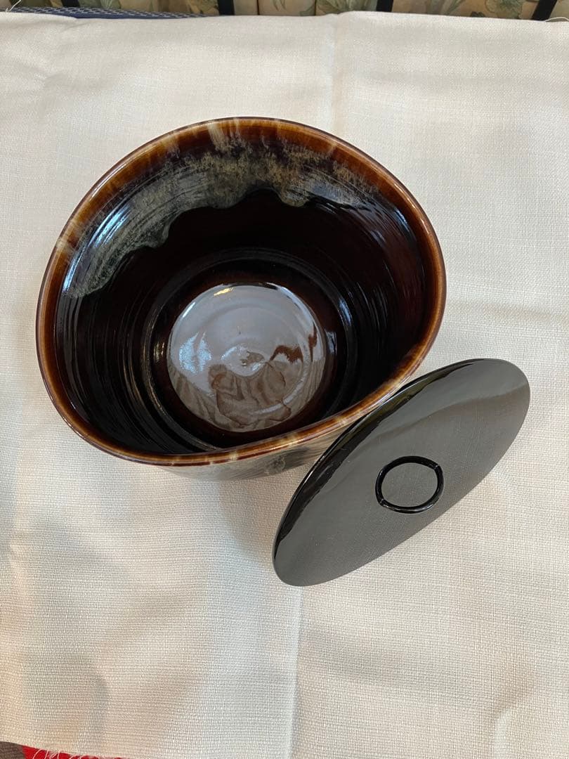 【未使用品】茶道具 一重口 水指 阿漕窯 一甫作 共箱付き