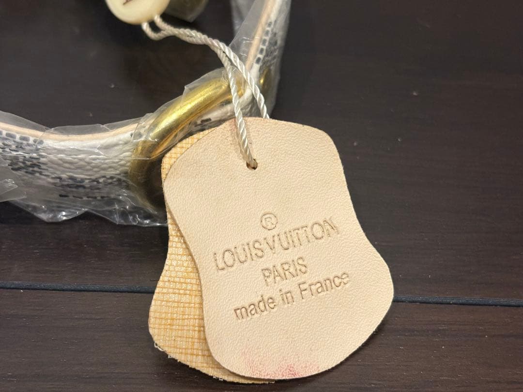 ダミエデザイン　小型犬　首輪　リード　セット　アズール