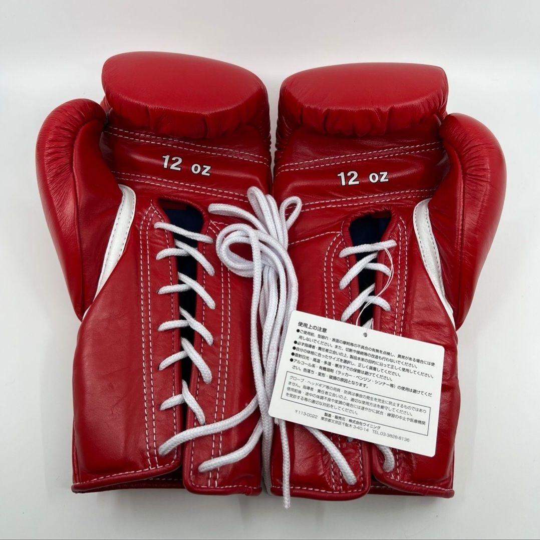 Winning グローブ 12オンス レッド ひも式