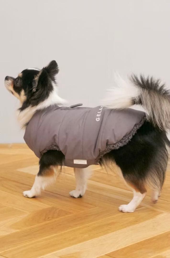 GELATO PIQUE 中綿ベスト　犬服 グレー　Mクリスマス　ショッパー