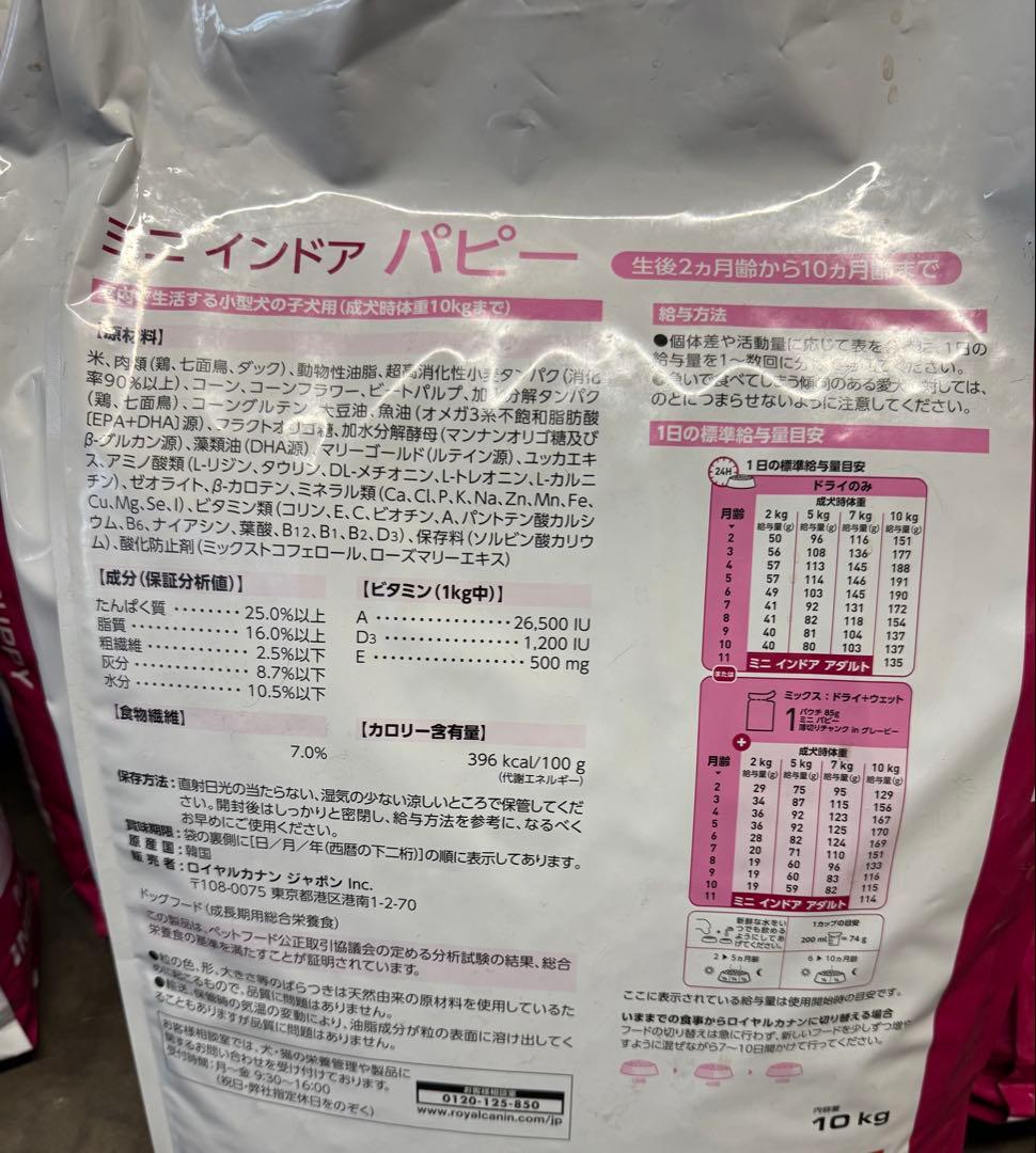 ロイヤルカナン　ミニインドアパピー　10kg 在庫3