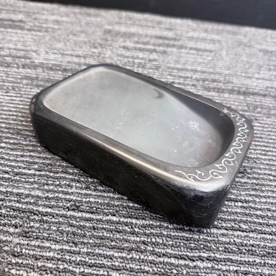 伝統工芸士 山崎勝作 天然石 雄勝硯 署名入 重厚1.6kg超 17×11×4