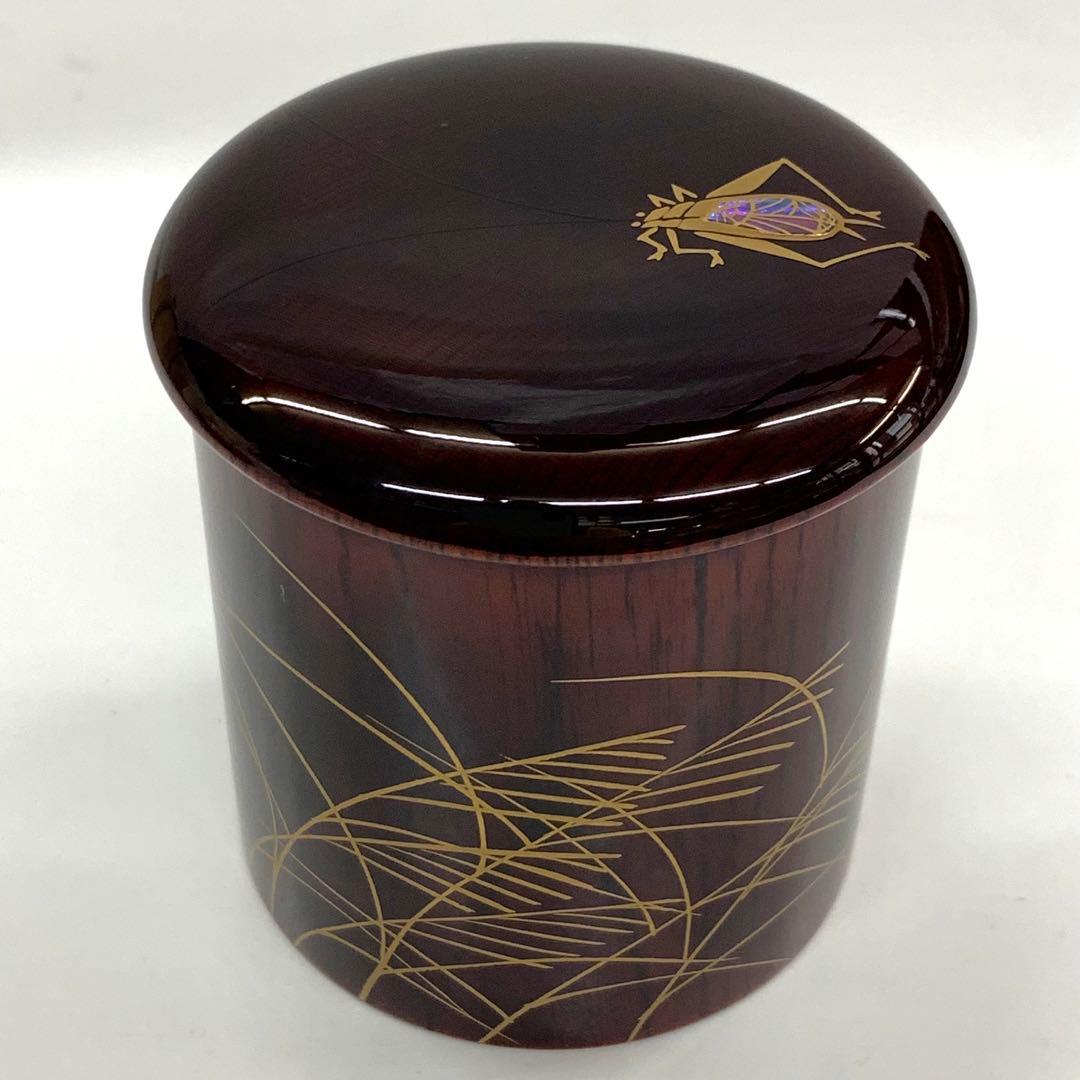 【金輪寺　棗　欅目摺り漆　鈴虫蒔絵】多田忠雲　共箱