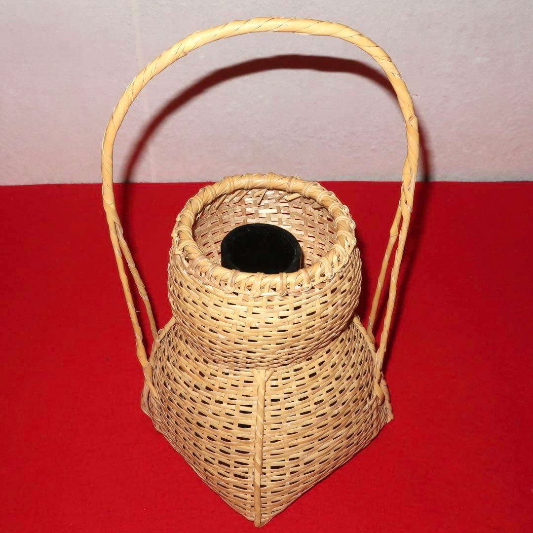 【茶道具】轡昭竹斎作　有馬手付籠花入