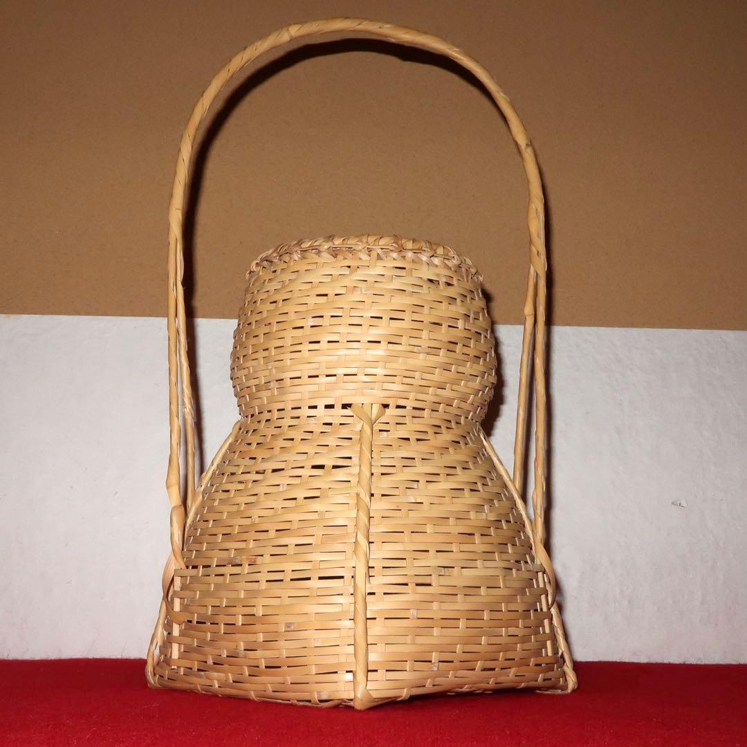 【茶道具】轡昭竹斎作　有馬手付籠花入