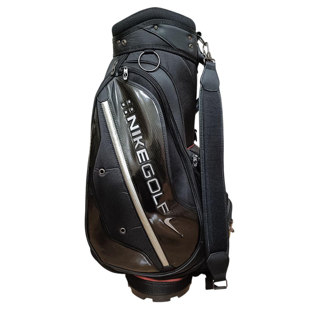 【廃盤品】 ナイキ ゴルフ キャディバッグ エナメル ブラック 黒 9型 6分割