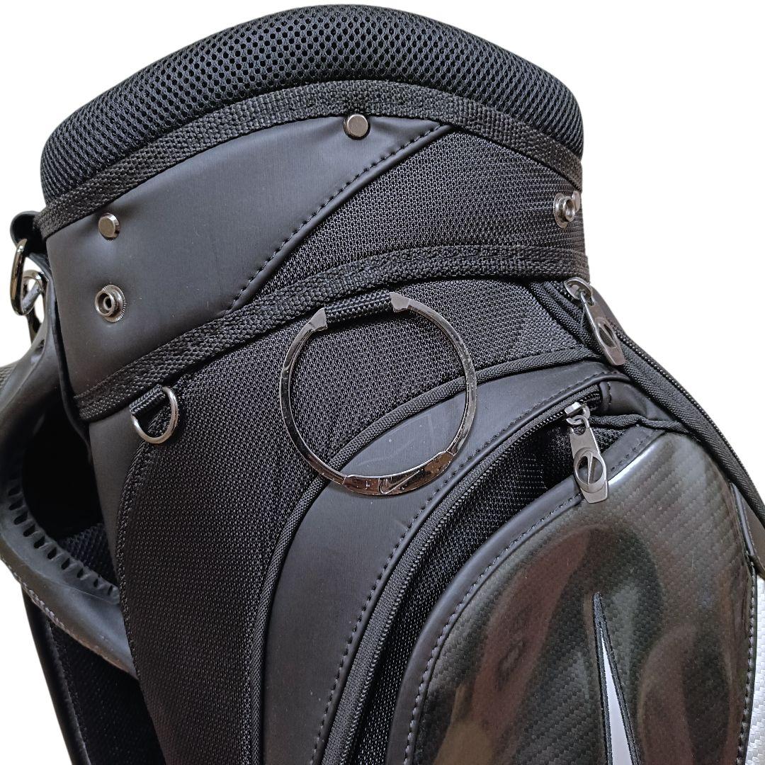 【廃盤品】 ナイキ ゴルフ キャディバッグ エナメル ブラック 黒 9型 6分割