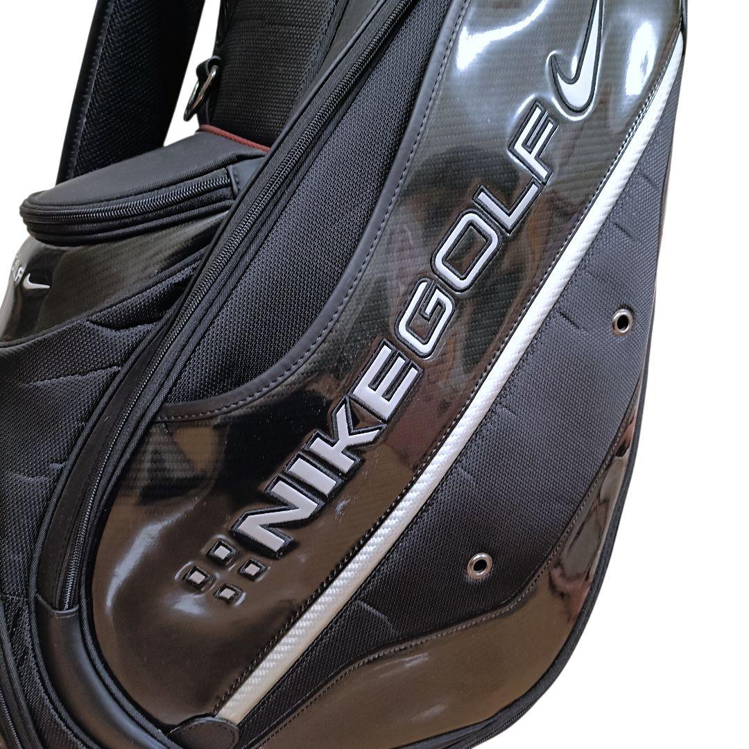 【廃盤品】 ナイキ ゴルフ キャディバッグ エナメル ブラック 黒 9型 6分割