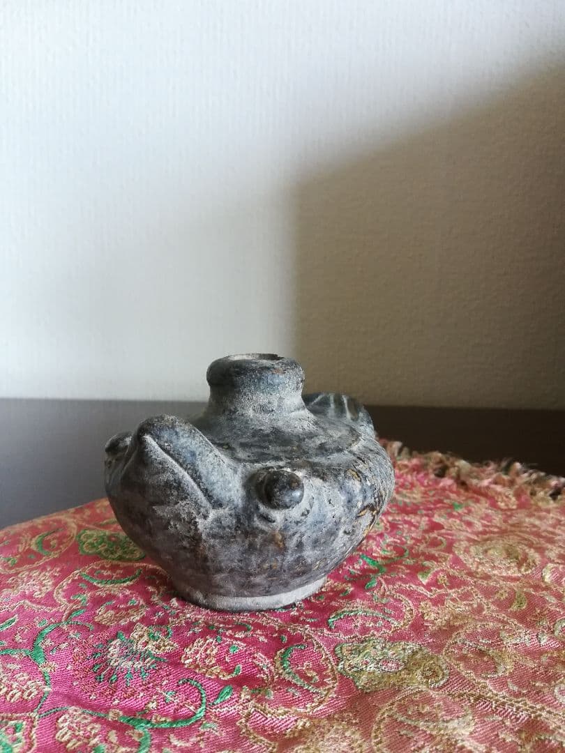 ♦安南 黒釉鳥形瓶 サワンカローク ソコタイ アンティーク骨董品コレクション