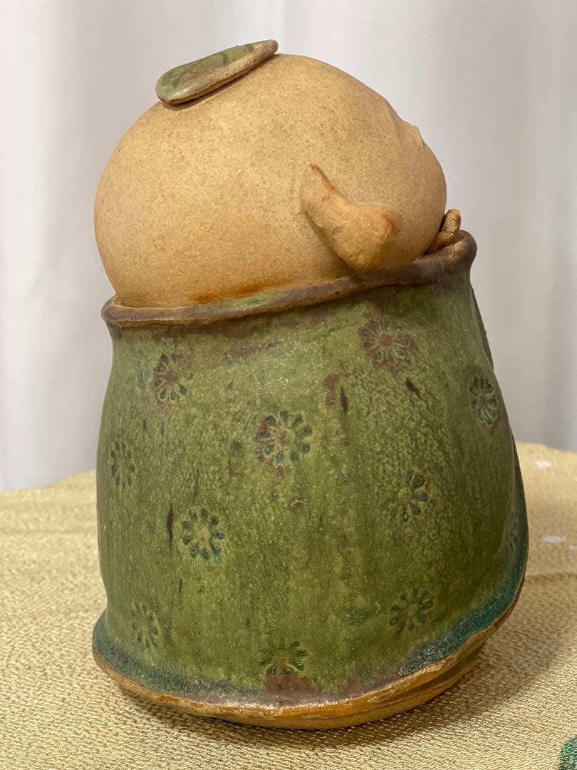 お地蔵様 山本潯陽作 陶器製 笑顔の置物 置物 潯陽窯 有田焼