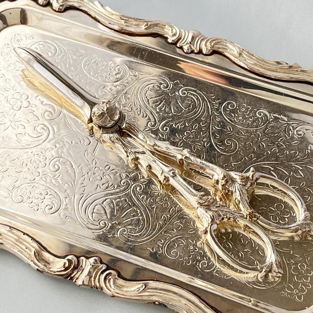 【英国】 ビクトリアンのグレープシザー/葡萄鋏【シルバープレート】