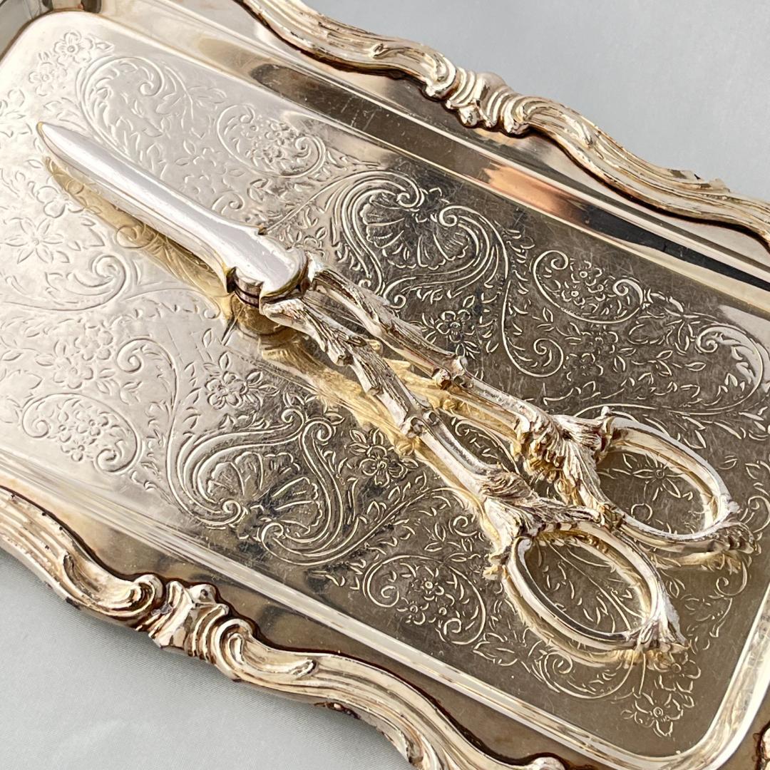 【英国】 ビクトリアンのグレープシザー/葡萄鋏【シルバープレート】