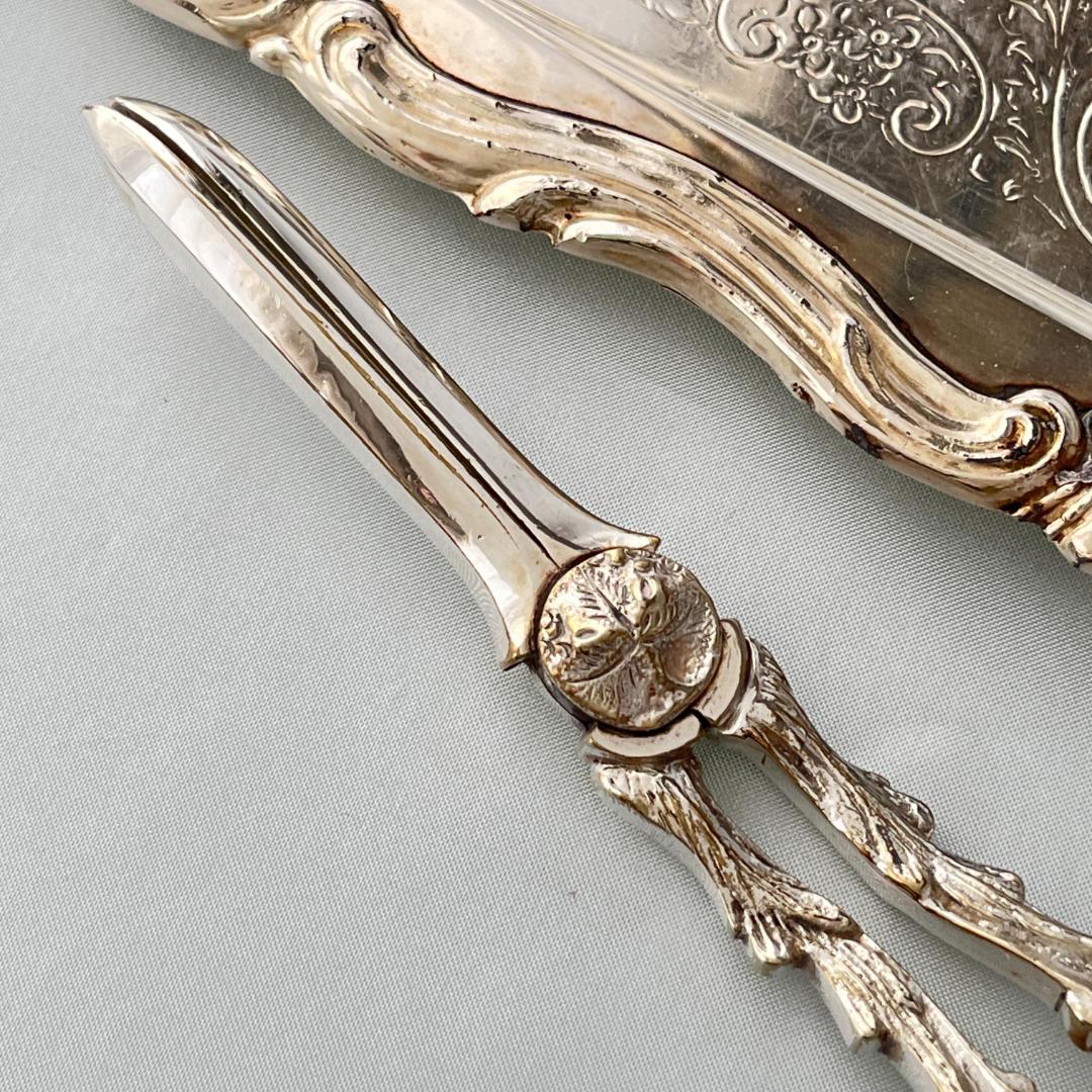 【英国】 ビクトリアンのグレープシザー/葡萄鋏【シルバープレート】