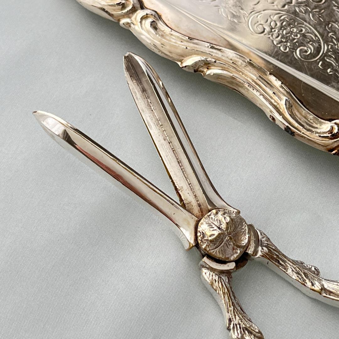 【英国】 ビクトリアンのグレープシザー/葡萄鋏【シルバープレート】