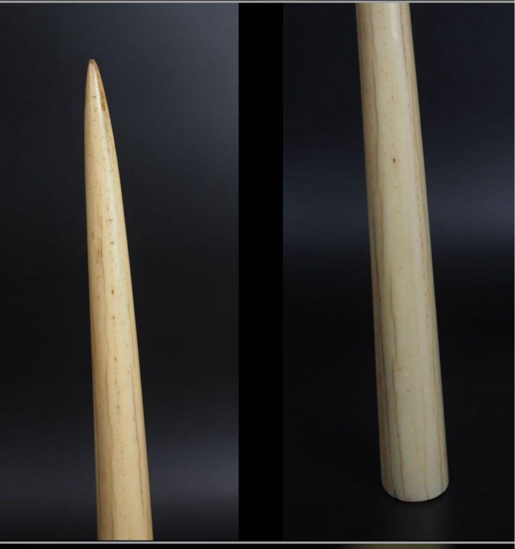送料無料　時代物　鯨骨　置物　34ｃｍ 重284g　★希少★