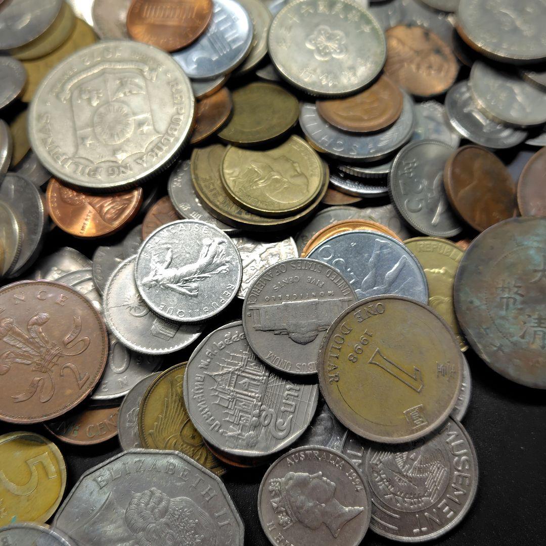 外国銭1.3kg　古銭　硬貨　アメリカ　イギリス　ロシア　マレーシア