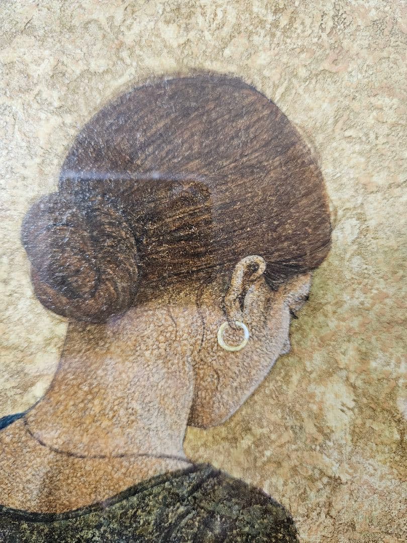 佐藤秀人 「ものおもい」女性像 旅の画家 繊細絵画世界 百貨店個展 豪華額装