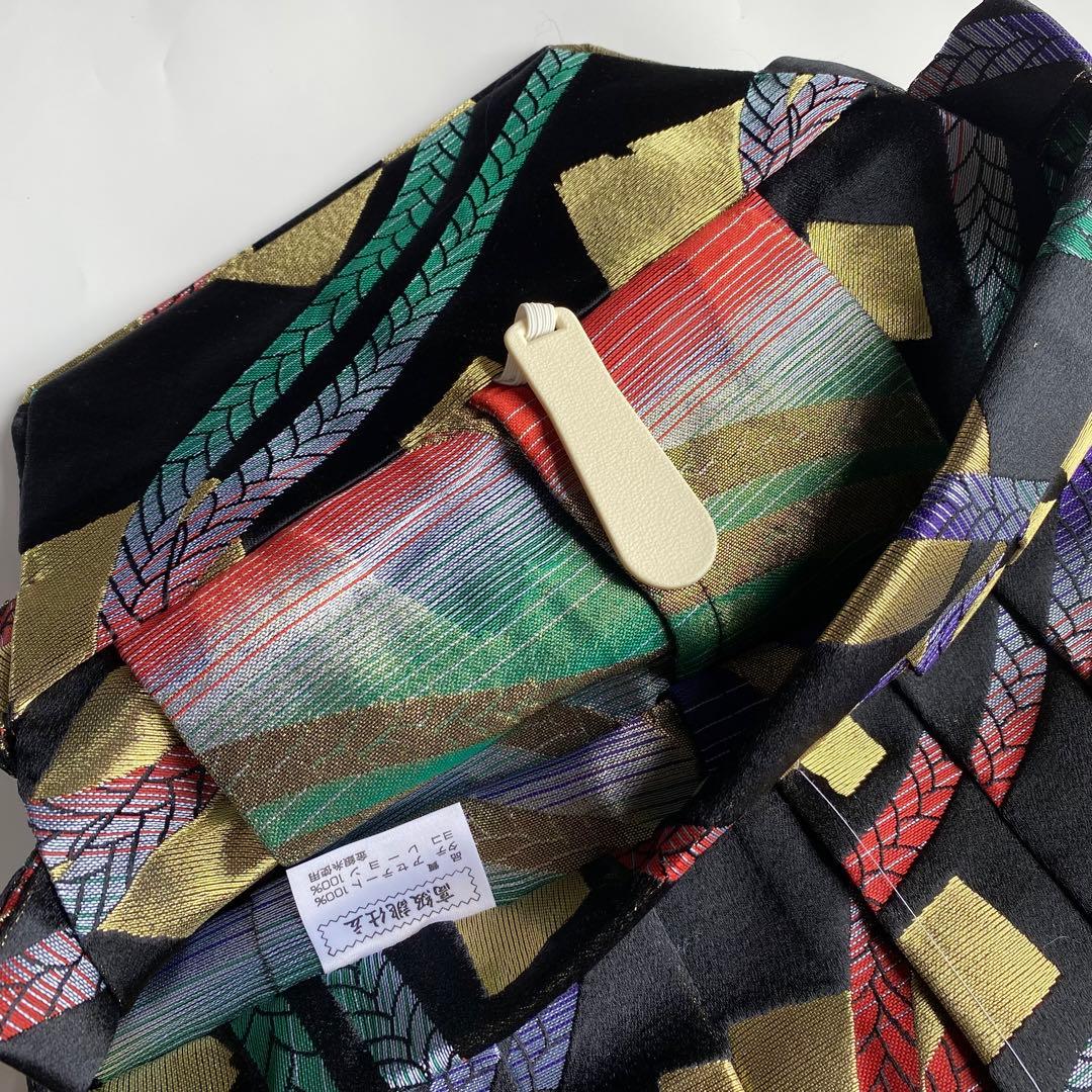 (6-7)馬乗袴　2尺3寸 黒　カラフル　舞踊　詩吟　踊袴　綱